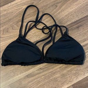 Simple strappy black triangle bikini